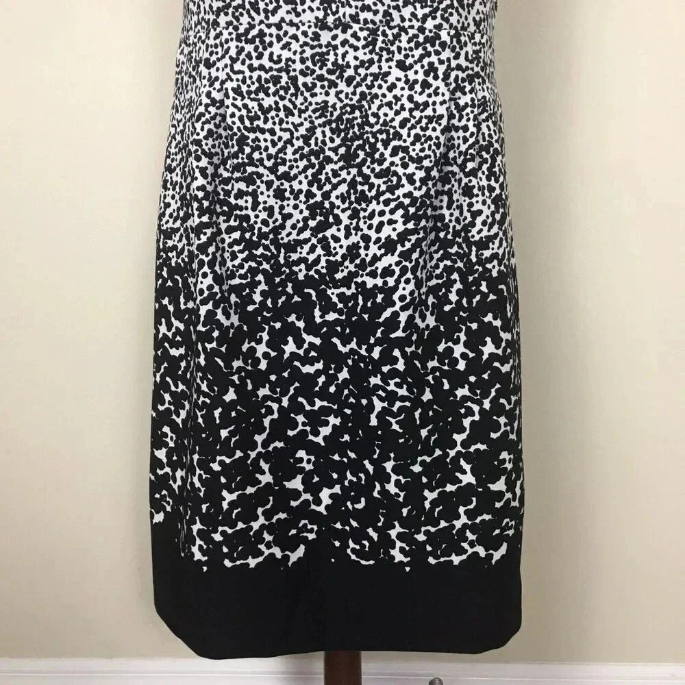 Black White Sleeveless Sheath Dress Size 14 Pleated Animal Print AA Studio Artsy - Picture 5 of 16